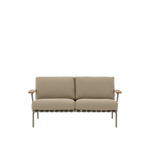 Muuto Settle 2-osobowa sofa ogrodowa o splocie prążkowanym 5/szary