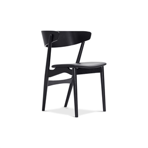 Krzesło do Jadalni Sibast Furniture No 7 Czarny Dąb i Czarny Skóra