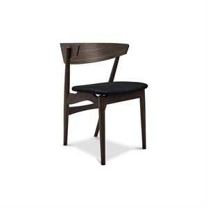 Krzesło do Jadalni Sibast Furniture No 7 Ciemny Olejowany Dąb i Czarny Skóra