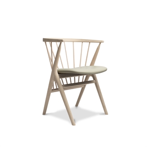 Krzesło do Jadalni Sibast Furniture No 8 Białe Olejowane Drewno Dębowe i Szary Skóra
