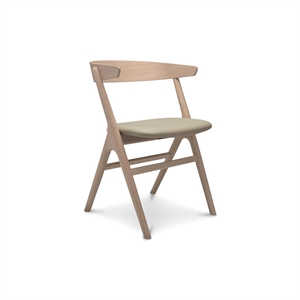 Sibast Furniture No 9 Krzesło do Jadalni, Olejowane Białe Drewno Dębowe i Szary Skóra