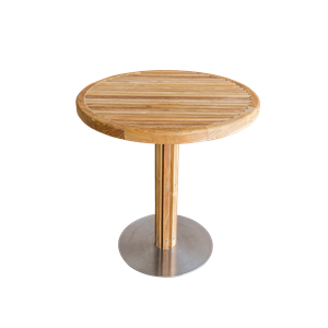 Sibast Furniture RIB Cafe Table z Blatem z Drewna Tekowego