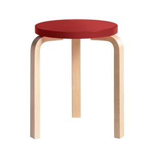Stołek Artek 60 Brzozowy/ Czerwony