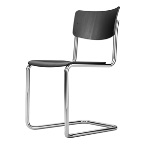 Krzesło do Jadalni Thonet S 43 ST Chrom/ Drewno Bukowe Barwione na Czarny