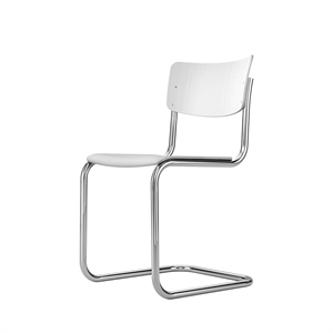 Krzesło do Jadalni Thonet S 43, Chrom/ Buk Biały , Szkliwiony