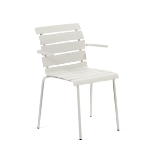 Valerie Objects Wyrównane Krzesło do Jadalni na Świeżym Powietrzu z Podłokietnikiem w Kolorze Biały