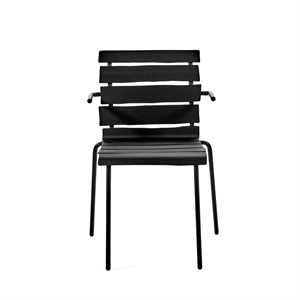 Valerie Objects Wyrównane Krzesło do Jadalni na Świeżym Powietrzu z Podłokietnikiem w Kolorze Czarny