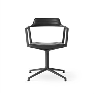 Krzesło Obrotowe Vipp 452, Czarny Skóra