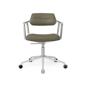 Krzesło obrotowe Vipp 453 Swivel+ z kółkami Aluminiowy/ Bosco Green