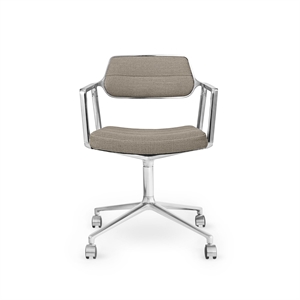 Vipp 453 Obrotowy Fotel Obrotowy z Kółkami Aluminiowy/ Ciemny Piaskowy Tekstylia