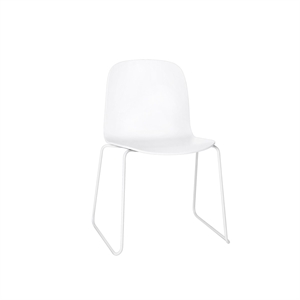 Krzesło do Jadalni Muuto Visu z Podstawa w Kolorze Sań , Biały