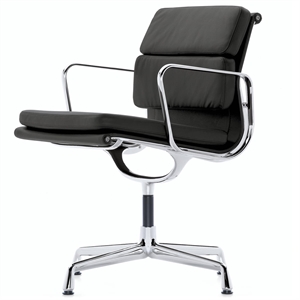 Krzesło Biurowe Vitra Soft Pad EA 208 z Obrotem w Czarny/ Chrom