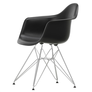 Krzesło do Jadalni Vitra Eames z Tworzywa Sztucznego DAR, Czarny/ Chrom