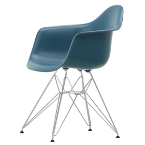 Plastikowe Krzesło do Jadalni Vitra Eames DAR RE Sea Blue/ Chrom