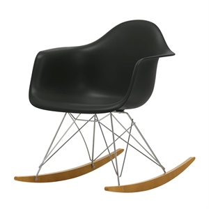 Plastikowy Fotel RAR Vitra Eames w Kolorze Głębokiej Czarny/ Złoty Klon