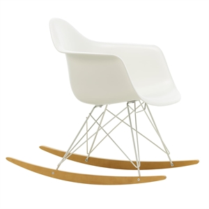 Plastikowy Fotel RAR Vitra Eames, Biały/ Złoty Klon